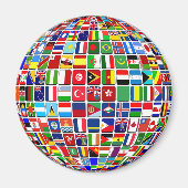 Aimant World Flags Globe, International, (Devant)