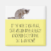 Aimant World Flat Cats Frappe Tout Sur Funny Frigo (Devant)