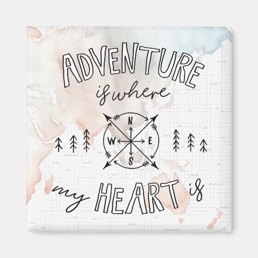 Aimant World Traveler | Adventure Is Where My Heart Is (Devant)
