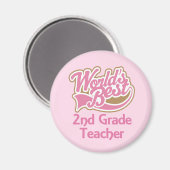 Aimant Worlds Best 2nd Grade Teacher (Recto/Verso)