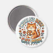 Aimant World's Best Cat Mom  (Recto/Verso)