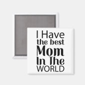 Aimant Worlds Best Mom Élégant noir et blanc Script (Recto/Verso)
