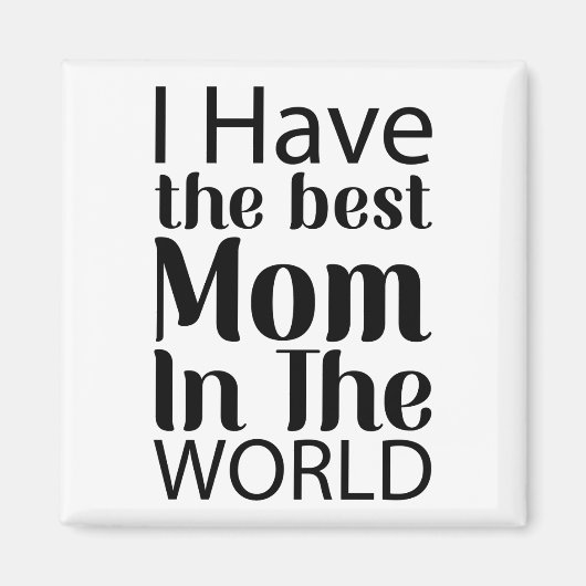 Aimant Worlds Best Mom Élégant noir et blanc Script (Devant)