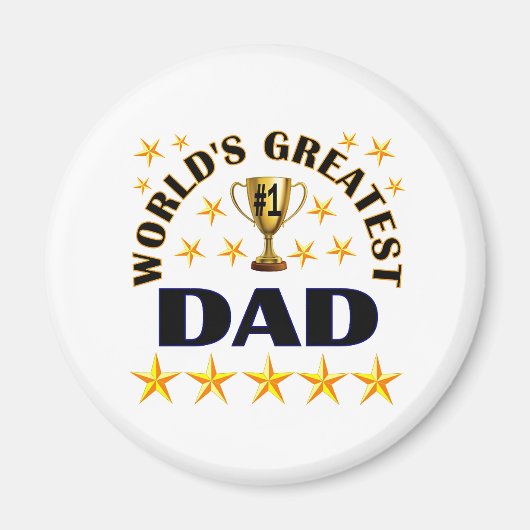 Aimant World's Greatest Dad, gold stars, (Devant)