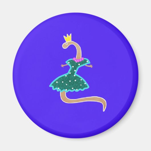 Aimant Worm dans une robe verte et une couronne (Devant)