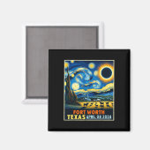 Aimant Worth Texas Total Solar Eclipse 2024 Starry Night (Recto/Verso)