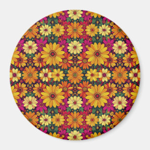 Aimant Wow ! Motif floral coloré et lumineux.