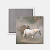 Aimant Wrangler avec des chevaux (Recto/Verso)
