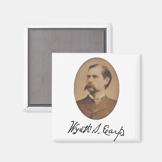 Aimant Wyatt Earp Portrait and Signature (Recto/Verso)