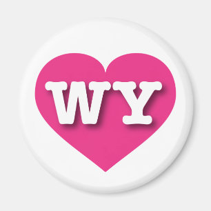 Aimant Wyoming Hot Pink Heart - J'aime WY