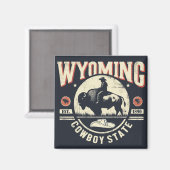 Aimant Wyoming rétro (Recto/Verso)