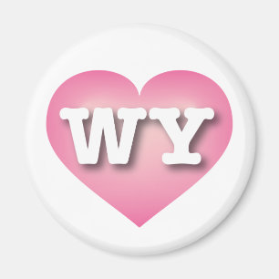 Aimant Wyoming Rose Fade Heart - J'aime WY