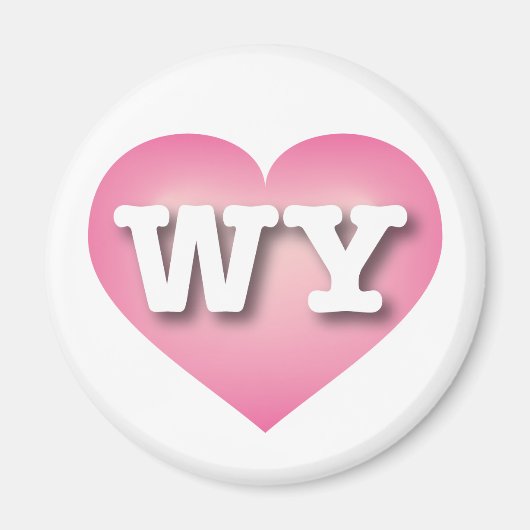 Aimant Wyoming Rose Fade Heart - J'aime WY (Devant)