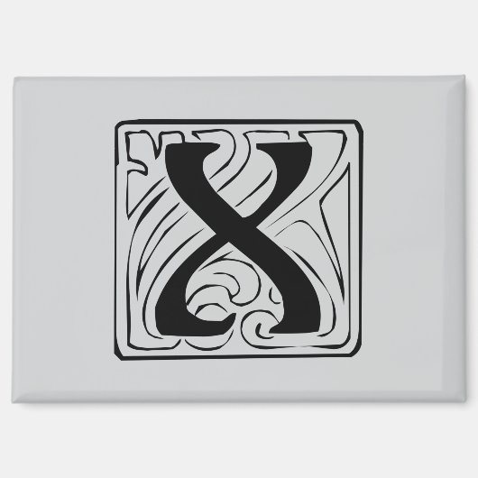 Aimant X Monogramme noir (Recto)