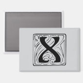 Aimant X Monogramme noir (Recto/Verso)