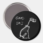 AIMANT X-RAY BON CHIEN SKELETON SITTING - B&W (Recto/Verso)