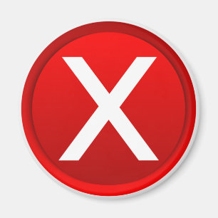 Aimant X rouge - Symbole non / incorrect