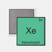 Aimant Xe - Symbole de l'élément de chimie drôle Xénomorp (Recto/Verso)