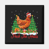 Aimant Xmas Lighting Santa Hat Chicken Christmas Tree  (Devant)