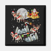 Aimant Xmas Pug Sledge Christmas Sledge Santa Dog (Devant)