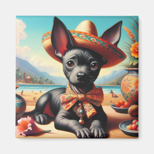 Aimant Xoloitzcuintle vintage