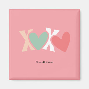 Aimant "XOXO" coloré de la Saint-Valentin