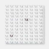 Aimant XOXO gris et rouge (Devant)