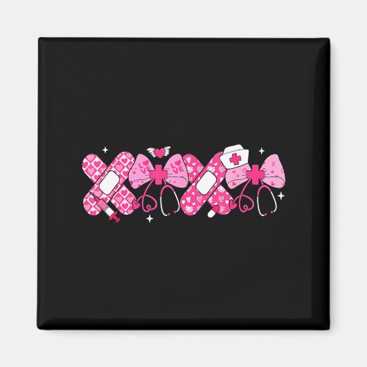 Aimant Xoxo Nurse Valentines Day Stethoscope Valentine Nu (Devant)