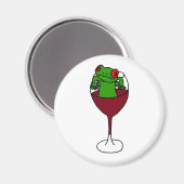Aimant XX- Grenouille d'arbre en verre de vin (Recto/Verso)