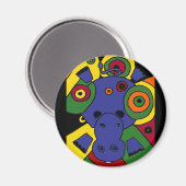 Aimant XX- Hippo Art Abstrait (Recto/Verso)