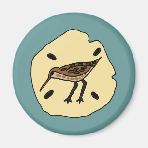 Aimant XX- Sandpiper sur un design de plage de Sanddollar