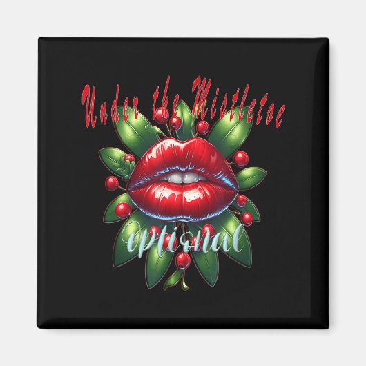 Aimant Y Christmas Mistletoe Lips - Naughty Holiday Tee W (Devant)