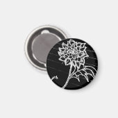 Aimant yaie roses noires fleur goth emo (Recto/Verso)