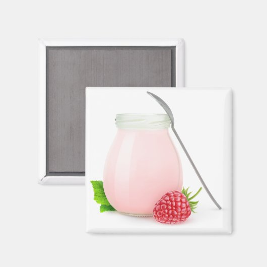 Aimant Yaourt à la framboise (Recto/Verso)
