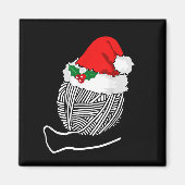 Aimant Yarn Ball Santa Knitting T Shirt Christmas Women's (Devant)