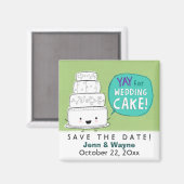 Aimant YAY pour Mariage Cake ! Sauvez la date avec humour (Recto/Verso)