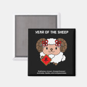 Aimant Year Of The Sheep Chinese Zodiac Lunar New Year  (Recto/Verso)