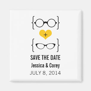 Aimant Yellow Geeky lunettes Enregistrer l'aimant de date