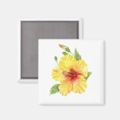 Aimant Yellow Hibiscus Botanical (Recto/Verso)