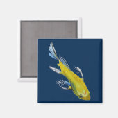 Aimant Yellow koi Japonais carp watercolour art fish (Recto/Verso)