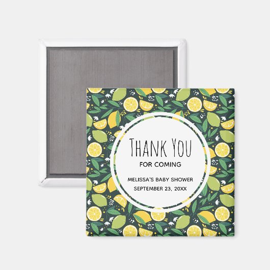 Aimant Yellow Lemon and Green Lime Fruit Pattern Event (Recto/Verso)