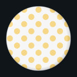 Aimant Yellow polkadots<br><div class="desc">Yellow polkadots on white background</div>