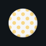 Aimant Yellow polkadots<br><div class="desc">Yellow polkadots on white background</div>