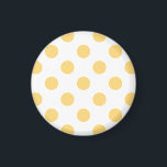 Aimant Yellow polkadots<br><div class="desc">Yellow polkadots on white background</div>