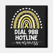 Aimant Yellow Rainbow Ribbon Love Suprt 988 Hotline Awa (Devant)