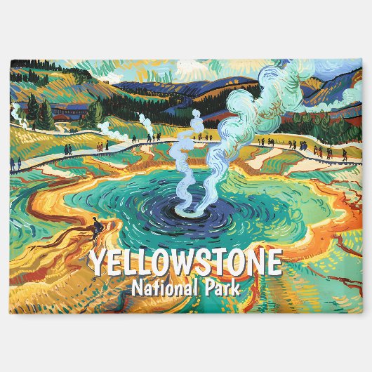 Aimant Yellowstone Grand Prismatic Spring Van Gogh Custom (Recto)