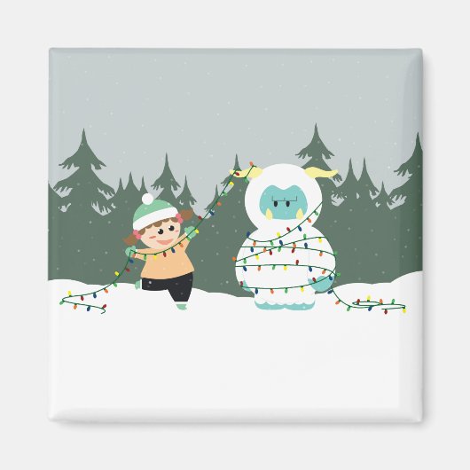 Aimant Yeti de Noël (Devant)