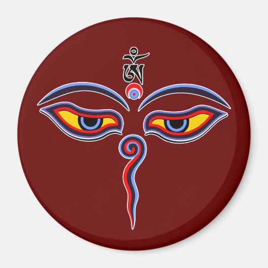Aimant Yeux de sagesse de Bouddha - Les yeux du temple Bo (Devant)