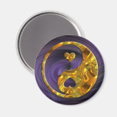 Aimant Yin & Yang / Coeurs or (Recto/Verso)