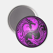 Aimant Yin Yang Dragons, purple and black (Recto/Verso)